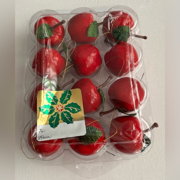 New 12 Miniature Apples Christmas Decorations - Picture 2 of 4